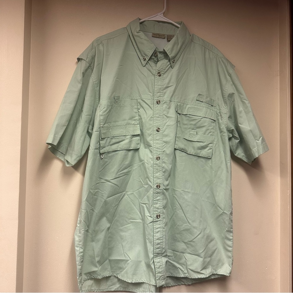 Men's Mint Green Short Sleeve Button Down Shirt
